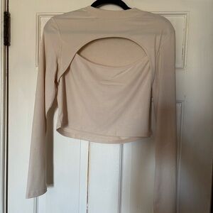 NWOT Cream Long Sleeve Women's Top with cutout